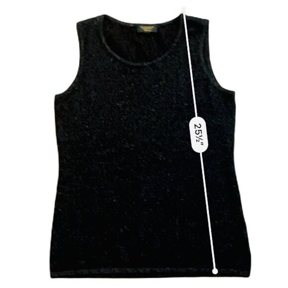 Charter Club Cashmere Blue Shimmering Sleeveless Scoop Neck Sweater Size Small - Picture 13 of 15